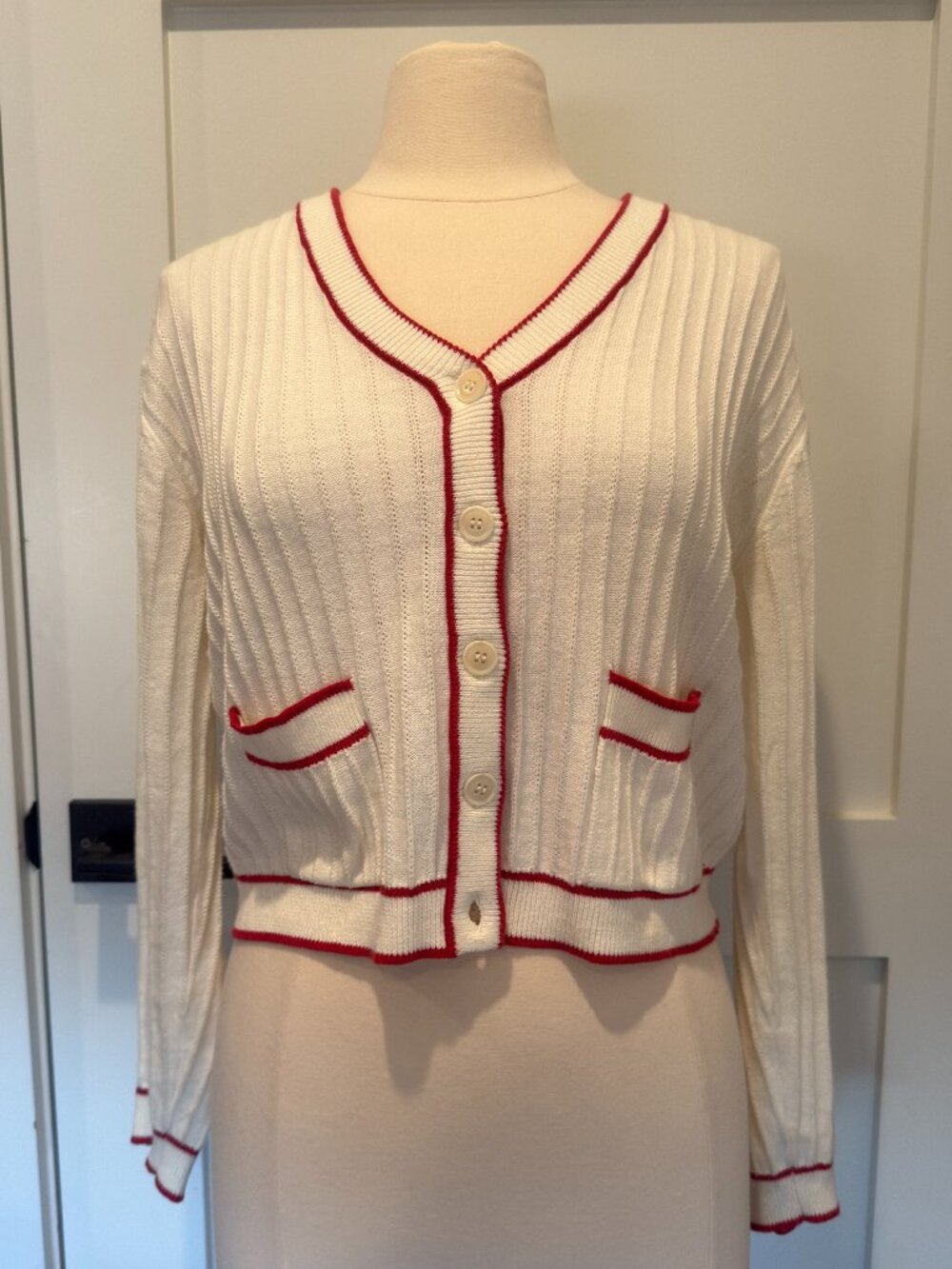 THE GREAT. Ribbed Cardigan